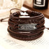 Lederarmbänder Edelstahl braun Männer und Frauen Modeschmuck